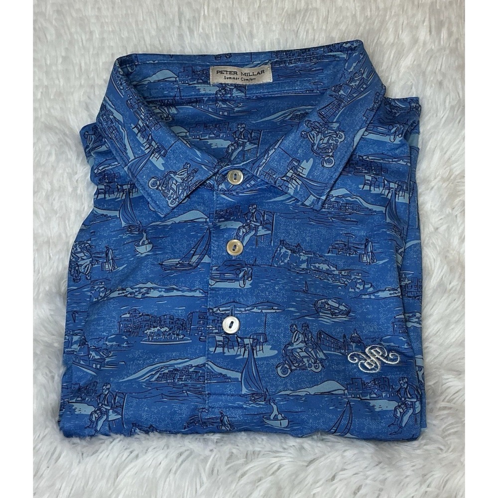 Peter Millar Summer Comfort Performance Short Sleeve Polo Men's golf 2xl Shirt